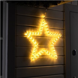 Светодиодная фигура «Звезда», 56 см, дюралайт, 96 LED, 24 В, свечение тёплое белое