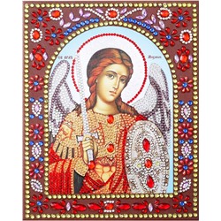 Алмазная живопись икона фигурными стразами Святой Архангел Михаил 20х25