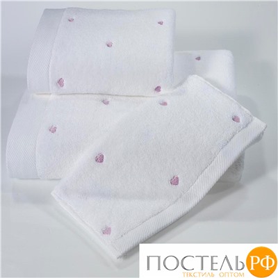 1018G11175100 Полотенце Soft cotton LOVE белый-фиолетовый 75X150