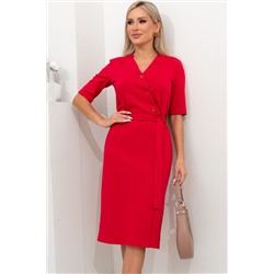 Красное платье с поясом Линн №5