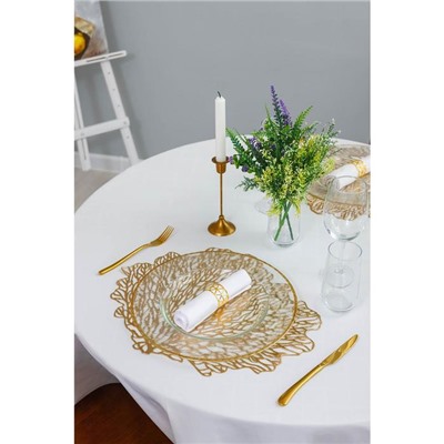 Набор салфеток сервировочных на стол Доляна «Кораллы», 48×39 см, 4 шт, цвет золотой