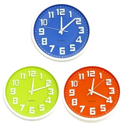 Часы настенные classic colour (крупные цифры 3D, плавный ход) б/б d-30 см
