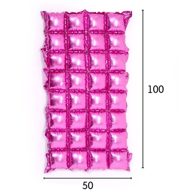 Панно фольгированное 74 х 142 см, 4 ряда, цвет розовый 7391293