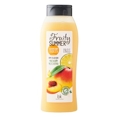 FRUITY SUMMER Крем-гель для душа соблазнительная гладкость манго, лайм, масло персика 500г
