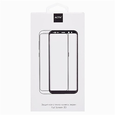 Защитное стекло Full Screen Activ Clean Line 3D для "Samsung SM-G925 Galaxy S6 Edge" (black) (black)