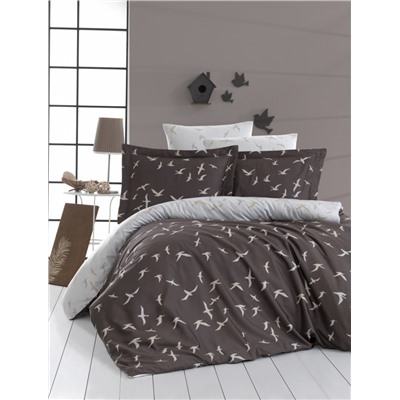 КПБ FIRST CHOICE Cotton Satin Liberta Brown S-321