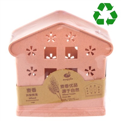 Подставка пластмассовая для туалетных принадлежностей "Эко дом" 6,8х15х14,5см, розовый, настенная/настольная (Китай) Пластик с добавлением пшеничных волокон.