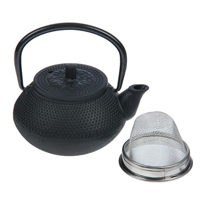 Чайник с ситом 300 мл "Восточная ночь", цвет черный, с эмалированным покрытием внутри