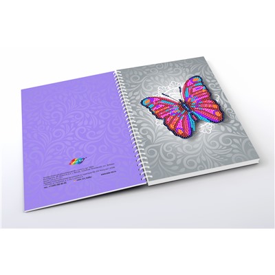 Алмазная мозаика тетрадь Бабочка, клетка 48 листов