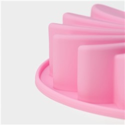 Форма силиконовая для выпечки Доляна «Ромашка», 23×4,5 см, цвет розовый