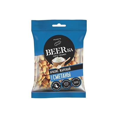 «Beerka», арахис жареный со вкусом сметаны, 90 г