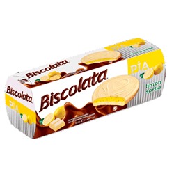 Печенье Biscolata Pia KEK с лимонной начинкой пок.белым шоколадом 100гр.