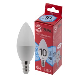 Лампа светодиодная ЭРА RED LINE LED B35-10W-840-E14 R Е14, 10Вт, свеча, нейтральный белый свет /1/10/100/