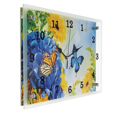 Часы настенные, серия: Цветы, "Бабочки", 25 х 35 см