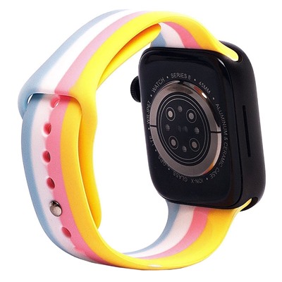 Ремешок - ApW Apple Watch 38/40/41мм силикон на кнопке (002) (multicolor)