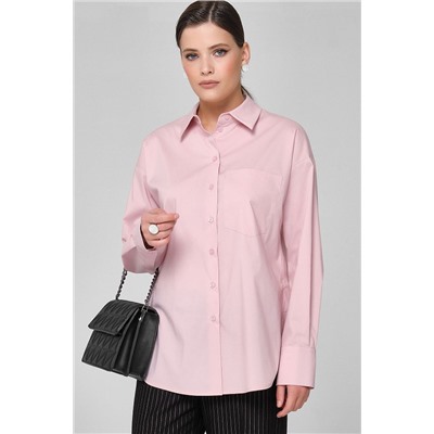 Розовая рубашка с длинными рукавами