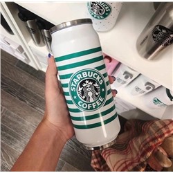 Термобанка для напитков Starbucks белый/зеленый 500мл