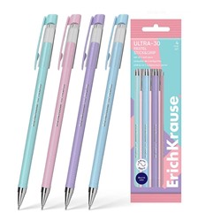 Н-р из 4 ручек ULTRA-30 Stick&Grip Pastel 0.7, синий