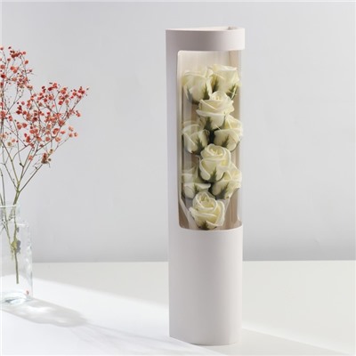 Букет из мыльных лепестков свет "Белые розы" 7х9,5х40 см