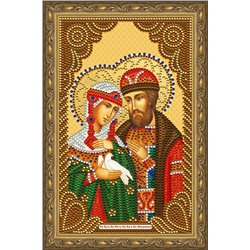 Алмазная живопись икона Пётр и Феврония Муромские 20х30