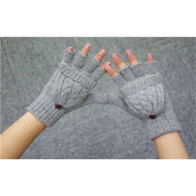 Варежки-перчатки шерстяные женские