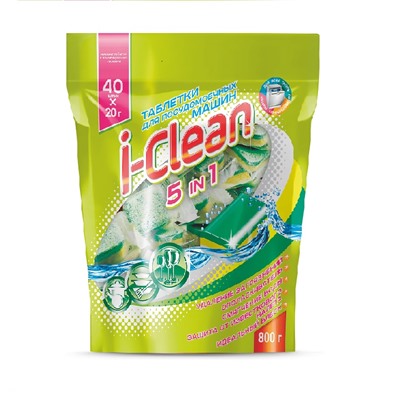 I-CLEAN Таблетки для посудомоечных машин  5 в 1, 40шт