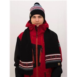 Комплект зимний мужской шапка+шарф Гарри (Цвет красный), размер 58-60