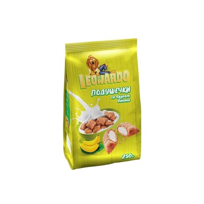 «Leonardo», готовый завтрак «Подушечки со вкусом банана», 250 г