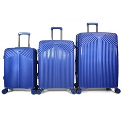 Набор из 3-х чемоданов с расширением 11272 Темно-синий