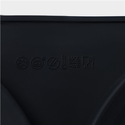 Форма силиконовая для выпечки Доляна «Бискотто», 2 ячейки, 35×19,5×1,7 см, d=16 см, цвет чёрный