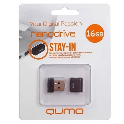 Флэш накопитель USB 16 Гб Qumo Nanodrive (black)