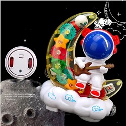 Музыкальная игрушка с шестеренками космонавт на луне 20см