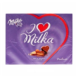 Набор шоколадных конфет Milka I love с нугой и орехами 110гр