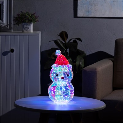 Светодиодная фигура «Снеговик» 16 × 30 × 15 см, пластик, USB, свечение белое