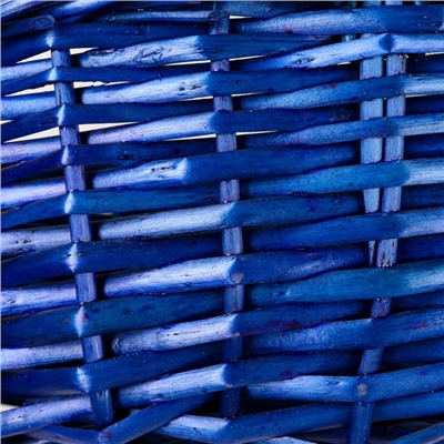 Корзина «Лукошко», с ручкой, 28×21×12/10/31 см, синяя, лоза