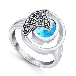 Серебряное кольцо с куб.цирконием и марказитом