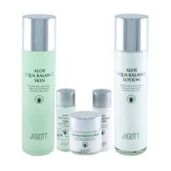 Jigott Набор для лица с экстрактом алоэ / Aloe Aqua Balance Skin Care 3 Set, 150 мл*2, 50 мл, 30 мл*2