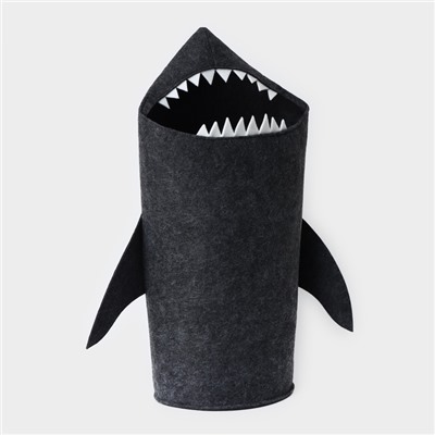 Корзина для хранения Funny «Акула», 31×26×75 см, цвет тёмно-серый