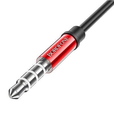 Проводные наушники с микрофоном внутриканальные Borofone BM57 Platinum Jack 3,5  (red)