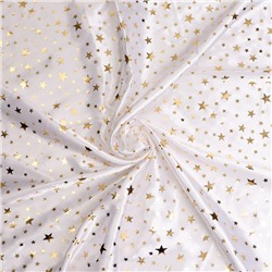 Лоскут Атлас, белый с золотыми звёздами, 100 × 150 см
