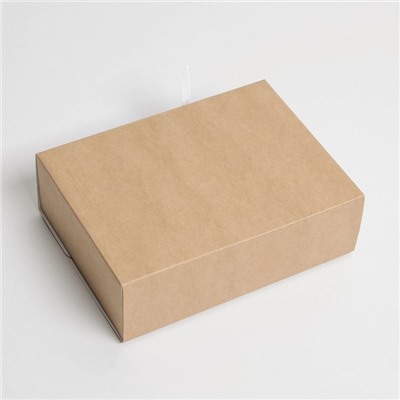 Коробка подарочная складная крафтовая, упаковка, 16,5 х 12,5 х 5 см