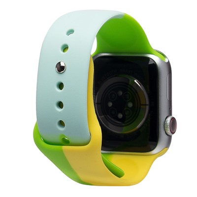 Ремешок - ApW Apple Watch 42/44/45мм силикон на кнопке (011) (multicolor)