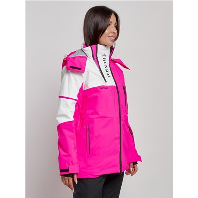 Горнолыжная куртка женская зимняя розового цвета 2321R