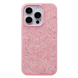 Чехол-накладка - PC071 POSH SHINE для "Apple iPhone 15 Pro" россыпь кристаллов (pink) (231608)