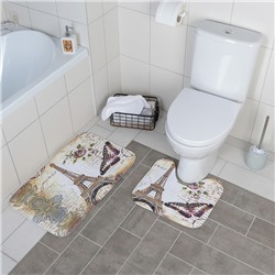 Набор ковриков для ванны и туалета «Францезский стиль», 2 шт: 39×45, 45×73 см