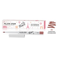 Alvin D`or  A LA FRENCH ALF-23 Карандаш для губ Waterproof gel lip pencil тон 03 клюквенный