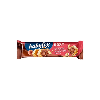 «BabyFox», вафельный батончик Roxy Шоколад/фундучная паста, 18,2 г (упаковка 24 шт.)