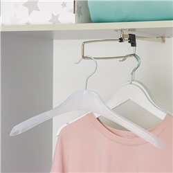 Вешалка-плечики для одежды, 43,5×20,5×4,4 см, антискользящее покрытие, цвет прозрачный