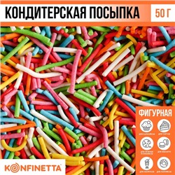 Посыпка кондитерская вермишель «Светлой Пасхи»: красная, желтая, голубая, розовая, зелёная, белая, 50 г.