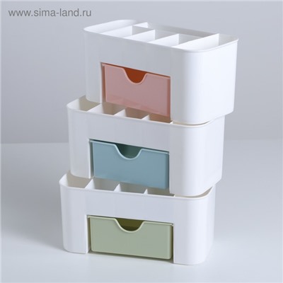 Органайзер для хранения мелочей «Эргономика», 21×10,5×10 см, 6 секций, цвет МИКС